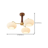 Large Walnut Oblate Glass Semi-Flush Mount Lamp 5-Light #size