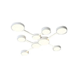 Large White Round Modular LED Flush Mount Ceiling Light Image - 5