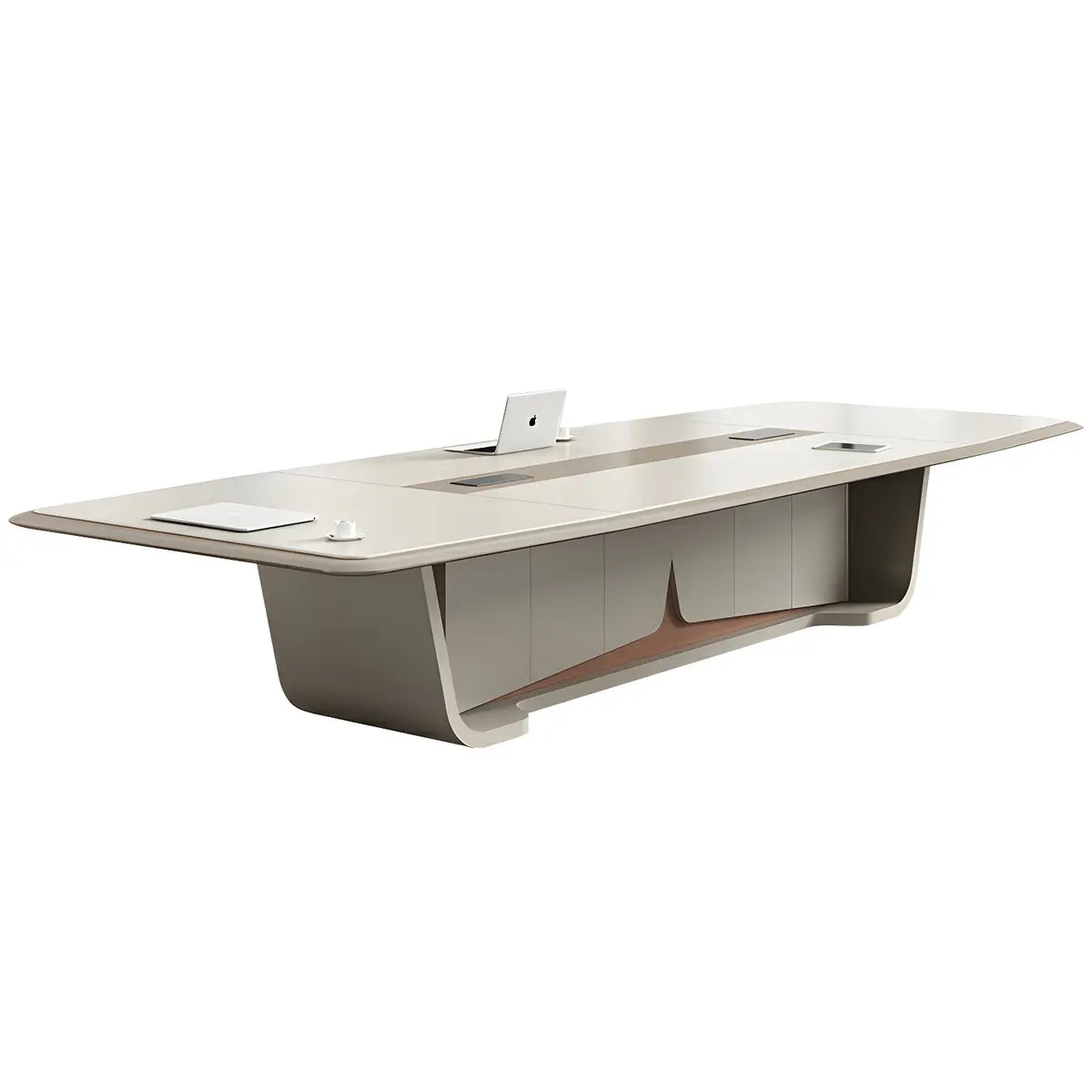Large Wooden Rectangle Office Conference Desk for 12 Image - 2