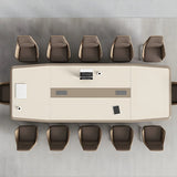 Large Wooden Rectangle Office Conference Desk for 12 Image - 3