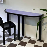 Lavender Accent Half-Moon Wood Standard Console Table Image - 4