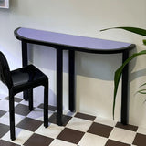 Lavender Accent Half-Moon Wood Standard Console Table Image - 5