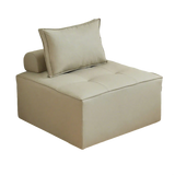 Lazy Sofa Modern White Tofu Block Square Accent Chair Image - 1