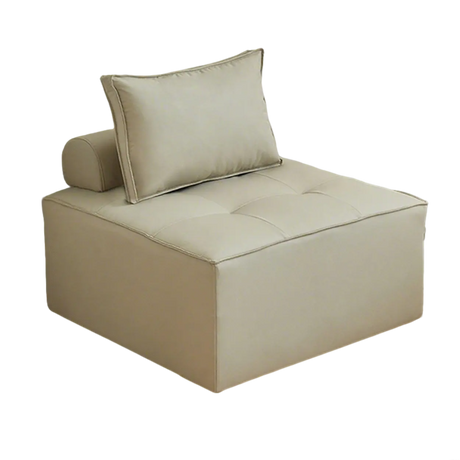 Lazy Sofa Modern White Tofu Block Square Accent Chair Image - 1