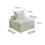 Lazy Sofa Modern White Tofu Block Square Accent Chair #size