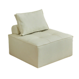 Lazy Sofa Modern White Tofu Block Square Accent Chair Image - 2