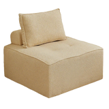 Lazy Sofa Modern White Tofu Block Square Accent Chair Image - 4
