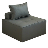 Lazy Sofa Modern White Tofu Block Square Accent Chair Image - 7