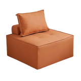 Lazy Sofa Modern White Tofu Block Square Accent Chair Image - 9