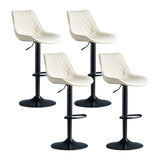 Leather Adjustable Iron Bucket Swivel Counter Bar Stool Image - 11