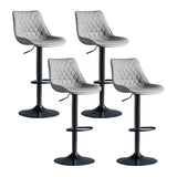 Leather Adjustable Iron Bucket Swivel Counter Bar Stool Image - 23