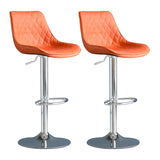 Leather Adjustable Iron Bucket Swivel Counter Bar Stool Image - 27