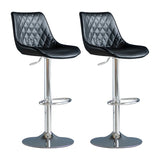 Leather Adjustable Iron Bucket Swivel Counter Bar Stool Image - 34