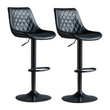 Leather Adjustable Iron Bucket Swivel Counter Bar Stool Image - 3