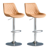 Leather Adjustable Iron Bucket Swivel Counter Bar Stool Image - 40