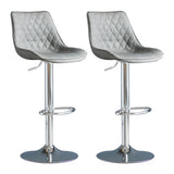 Leather Adjustable Iron Bucket Swivel Counter Bar Stool Image - 46