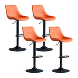 Leather Adjustable Iron Bucket Swivel Counter Bar Stool Image - 50