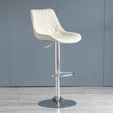 Leather Adjustable Iron Bucket Swivel Counter Bar Stool Image - 54