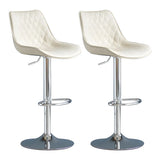 Leather Adjustable Iron Bucket Swivel Counter Bar Stool Image - 55