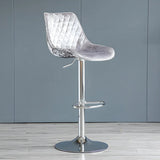 Leather Adjustable Iron Bucket Swivel Counter Bar Stool Image - 57
