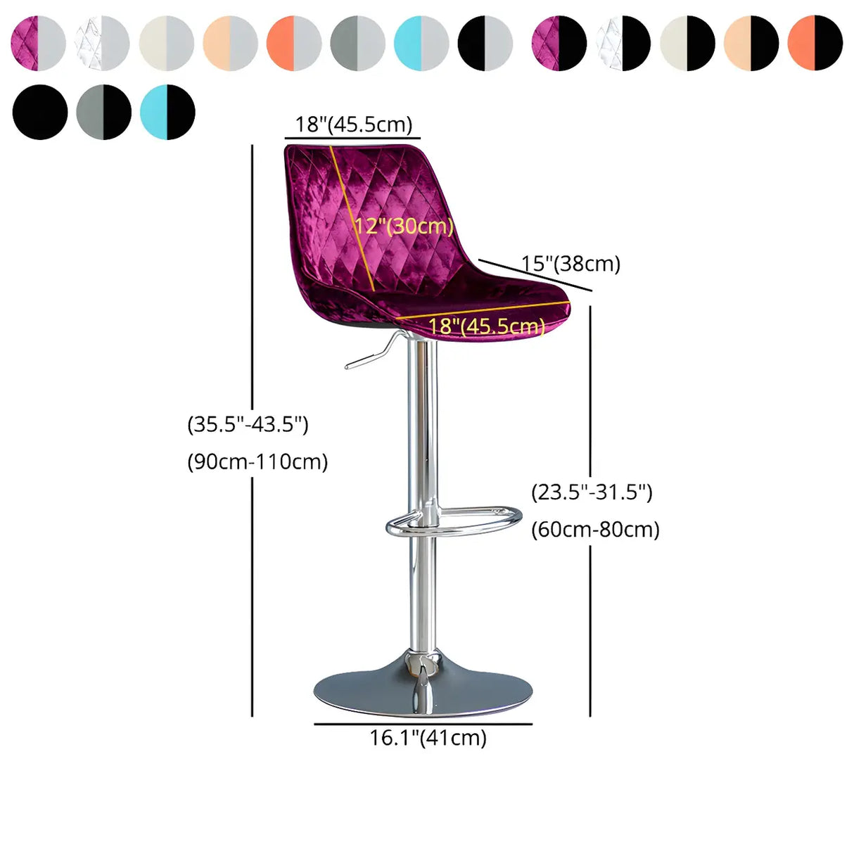 Leather Adjustable Iron Bucket Swivel Counter Bar Stool 