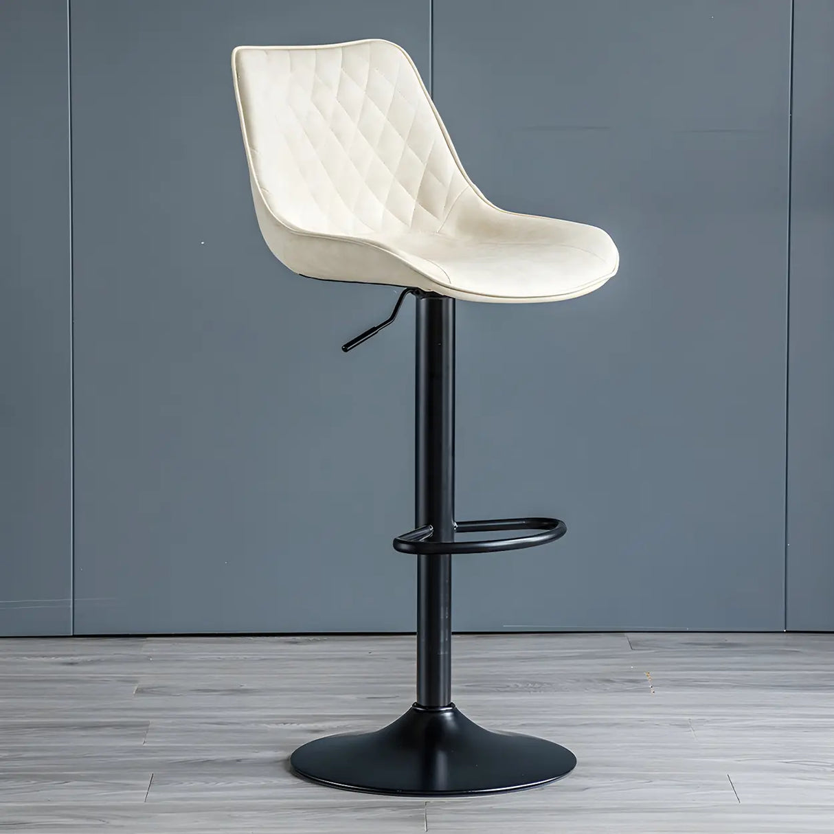 Leather Adjustable Iron Bucket Swivel Counter Bar Stool Image - 7