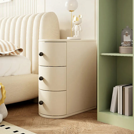 Leather Countertop Kids Nightstand with Three Drawers Image - 1