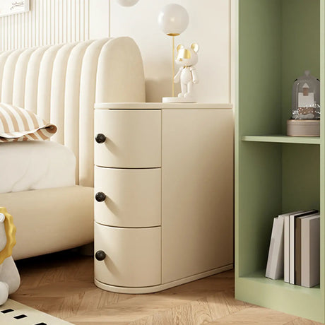 Leather Countertop Kids Nightstand with Three Drawers Image - 2