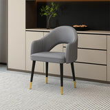 Leather Curved Back Accent Chair with Black-Gold Legs Image - 18