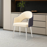 Leather Curved Back Accent Chair with Black-Gold Legs Image - 21
