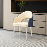 Leather Curved Back Accent Chair with Black-Gold Legs Image - 22