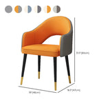 Leather Curved Back Accent Chair with Black-Gold Legs Image - 26