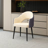 Leather Curved Back Accent Chair with Black-Gold Legs Image - 5