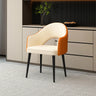 Leather Curved Back Accent Chair with Black-Gold Legs Image - 9