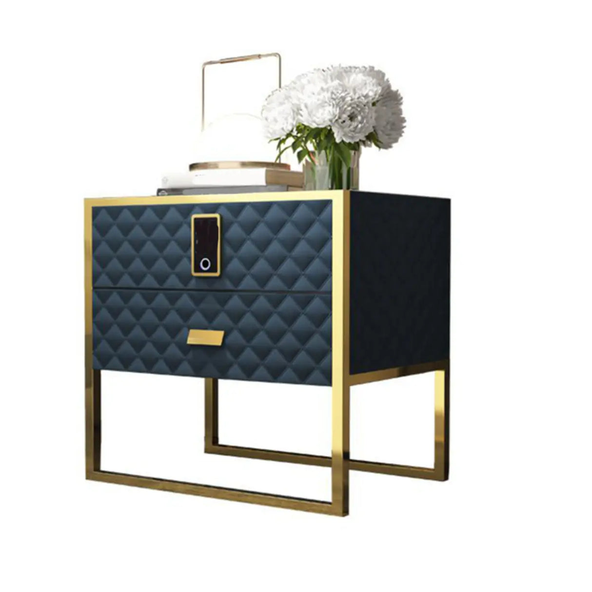 Leather Frame Drawer Kids Nightstand with Smart Control Image - 10