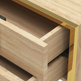 Leather Frame Drawer Kids Nightstand with Smart Control Image - 14