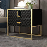 Leather Frame Drawer Kids Nightstand with Smart Control Image - 2