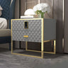Leather Frame Drawer Kids Nightstand with Smart Control Image - 4