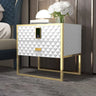 Leather Frame Drawer Kids Nightstand with Smart Control Image - 5