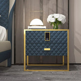 Leather Frame Drawer Kids Nightstand with Smart Control Image - 6