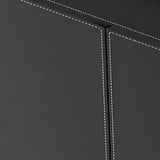 Leather Top Rectangular Metal Black Storage Console Table Image - 6