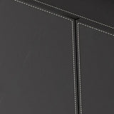 Leather Top Rectangular Metal Black Storage Console Table Image - 6
