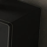 Leather Top Rectangular Metal Black Storage Console Table Image - 9