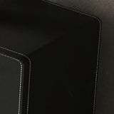 Leather Top Rectangular Metal Black Storage Console Table Image - 9