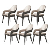 Leather Upholstered Open Back Arm Chair with Gray Legs Image - 8