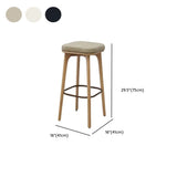 Leather Upholstered Tufted Wood Bar Stool with Metal Footrest #size