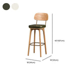 Leather Upholstered Tufted Wood Bar Stool with Metal Footrest Image - 22