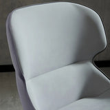Leather Wingback Dining Side Chair with Metal Leg Image - 11
