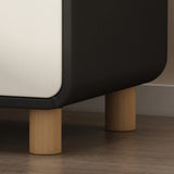 Leather Wood Two Drawers Kids Nightstand with Legs Image - 12