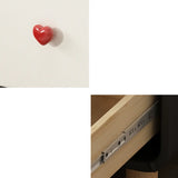 Leather Wood Two Drawers Kids Nightstand with Legs Image - 13